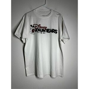 Disney Voluntears Hanes Beefy Cast Member ABC ESPN White T Shirt Men's Size L